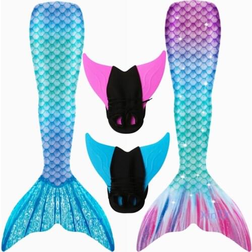 2021 NEW!Adult Kids Mermaid Tails With Monofin Swimsuit for Girls Women Bikini Bathing Suit Costume Swimmable Swimsuit