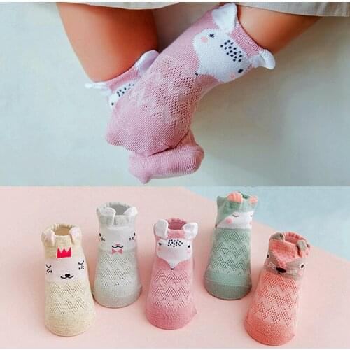 5 Pairs/lot Baby Boys Girls Mesh Socks for Newborn Cute Cartoon Socks Spring Autumn Summer Kids Soft Cotton Child Socks Infants