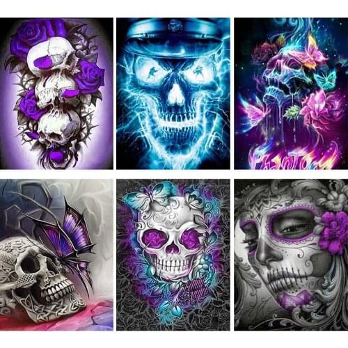 5D DIY Full Diamond Embroidery Skull Butterfly Rhinestone Cross Stitch Exquisite Decorative Paintings Can Be Customized
