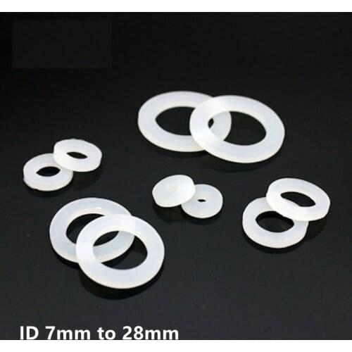 10x Flat Silicone Washer Insulated Washers Gaskets Sealing Spacer Heat Resist Pad Inner Dia. 7mm - 28mm