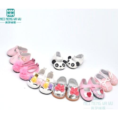 7cm Mini doll shoes for 43cm new born dolls and american doll accessories fashion leather shoes, casual shoes