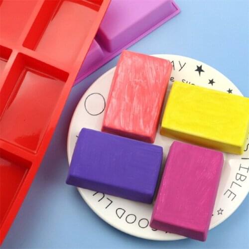 9 Cavities Rectangle Soap Silicone Mold Handmade Soap Making Molds DIY Fondant Cake Pastry Baking Mould Resin Crafts
