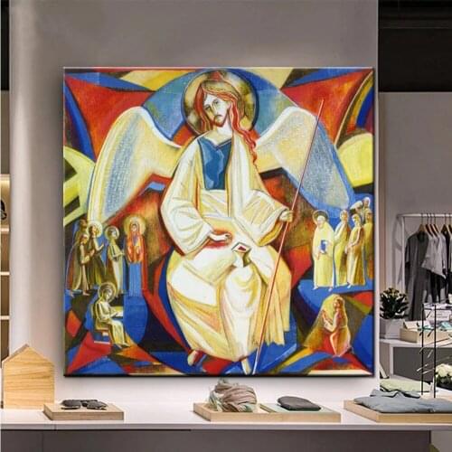Abstract 5D diamond painting round diamond holy family cross stitch square water diamond religious DIY Jesus diamond painting