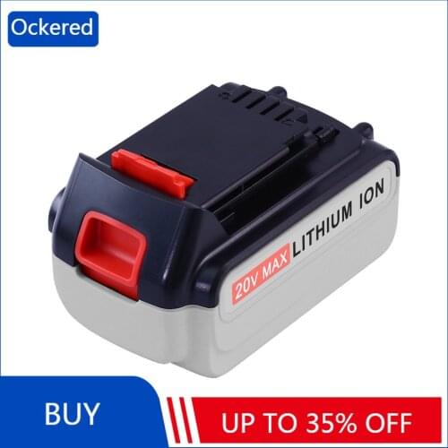 Ockered 20V 6000mah Rechargeable Lithium Battery for Black&Decker LXB204 LBXR20 LB20 LSTE525 LSTE523 LSW120 LCS120 LPP120 MTC220