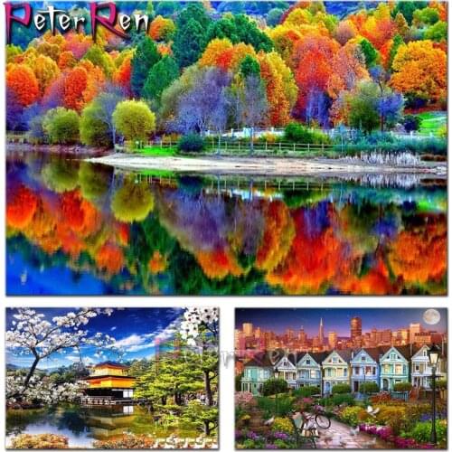 Diamond Painting 5D Diy Picture Rhinestone Landscape forest Full Drill Cross Stitch Diamond Embroidery scenery house pattern art