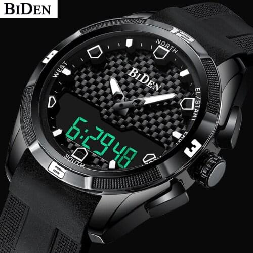 BIDEN Men Quartz Digital Watch Sport Military Chronograph Waterproof Wristwatch For Mens Watches Clock Gifts relogio masculino