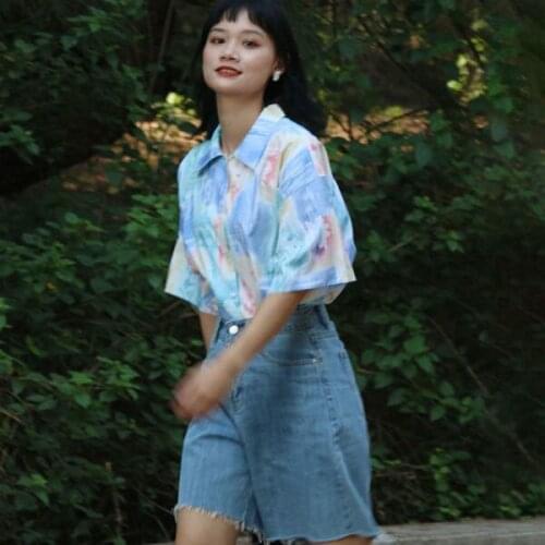 Blouse Women Shirt Fun Graffiti Printing Oversize Shirt For Women Blusas Mujer De Moda