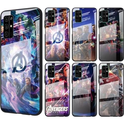 Tempered Glass Cover Marvel Avengers Heroes For Huawei Honor 30 20 10 9X 8X Pro Plus Lite Shockproof Shell Phone Case