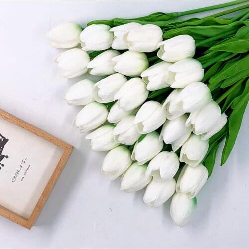 6pcs/lot Mini Tulip Flower Real Touch Wedding Artificial Flowers Decorative Flowers Wedding Bouquet for Home Party Decoration