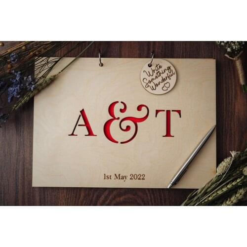 Wooden Guestbook,Wooden Wedding Guest Book,Alternative Wedding Guestbook,Clean and Classic Design,Modern Guest Book,Personalize