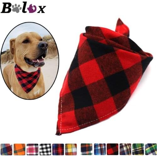 Reversible Dog Bandana Cotton linen Plaid Pet Trianguar bandage Scarf Bow ties Collar Square Cat dog Decoration Accessories
