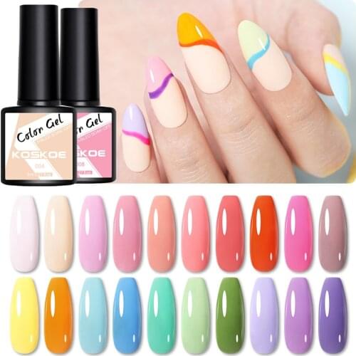 KOSKOE 8ml Nail Gel Polish Nail Color Glitter Sequins Gel Long Lasting Base Top Coat Nail Art Design Hybrid Varnish Soak Off