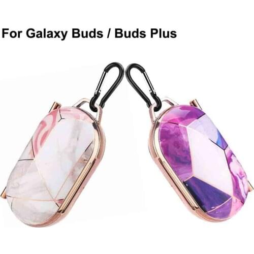 Chrome Marble Hard Case For Samsung Galaxy Buds Bluetooth Earphone Changing Box Headset For Buds Plus Shockproof Case Cover