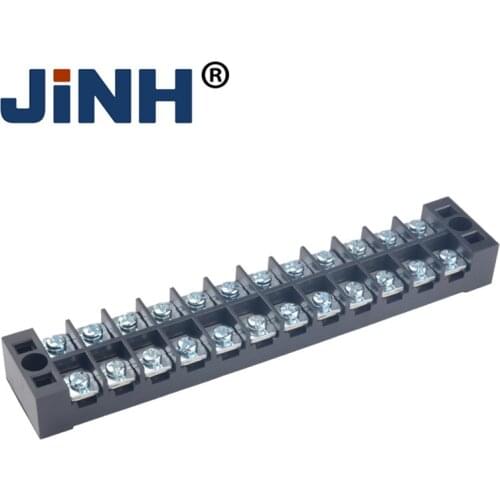 Jinghong Dual Row Strip Screw Terminal Block 45A 600V Fixed Wiring Board Wire Connector