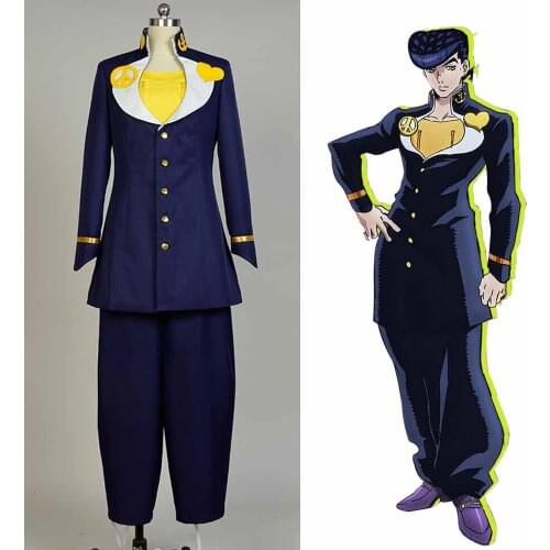 JoJos Bizarre Adventure Josuke Higashikata Cosplay Costume Adult Women Men Outfit Full Set Halloween Carnival Costume