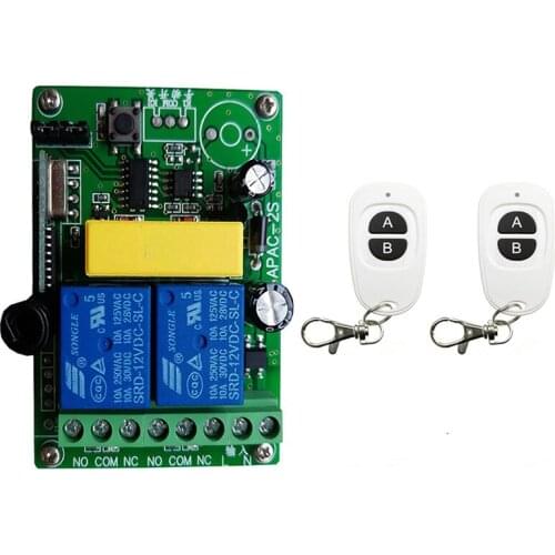 Hot 433Mhz Wireless Remote Control Switch AC 220V 2CH relay Receiver Module RF Transmitter with 433 Mhz Remote Controls