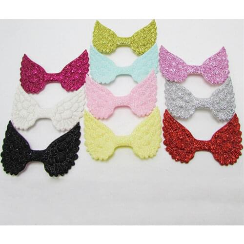 50pieces/set Cute Glitter Angel Wings Handmade Hair Clips Headband Accessories Fits DIY Craft Parts
