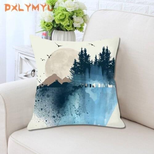 Minimalist Lines Abstract Cushion Pillow Polyester Character Flower Head Sofa Pillowcase Geometric Soft Pillowcase