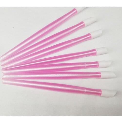 2019 New 10pcs/lot 10mm Soft Nail Cuticle Pusher Plastic Rubber Pink Available High Quality Nail Tools Wholesale