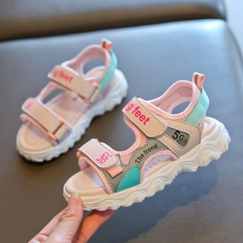 2020 New Girls Sandals Kids Leather Shoes Children Letter Leisure Sneakers Hot Boys Girsl Beach Shoes Kids Sandals For Summer