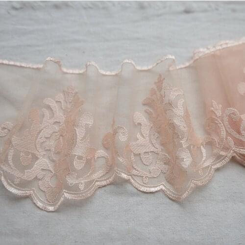 New 4M/lot 16cm Good quality Beautiful orange net lace fabric polyester lace trimmings for sewing Z1047