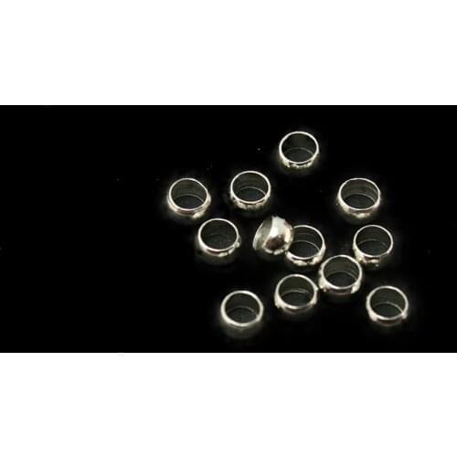 New Arrived Approx 30pcs/lot Rhodium Plated Crimp End Spacer Beads 4mm for DIY Accessories FDA013-69