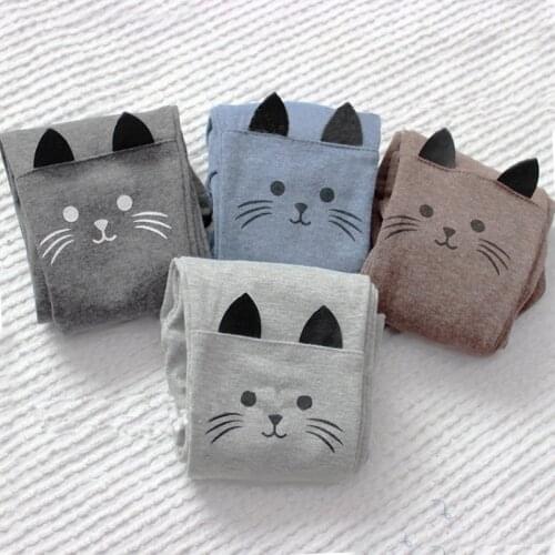 New Toddler Baby Girls Kids Skinny Pants Cute Cat Print Stretchy Warm Leggings