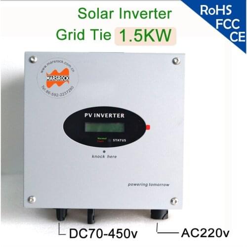 1500W 220/230/240V 50/60Hz DC to AC single phase solar inverter on grid 1 MPPT transformerless with LCD display for Europe, Asia