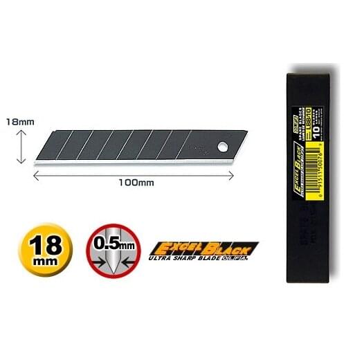OLFA Blade Black Type 18mm LBB-10 LBB-50 PL-1 L-1 L-2 L-3 OL FL CL ML SL-1 EXL XL-2 BN-L BN-AL NOL-1 NL-AL