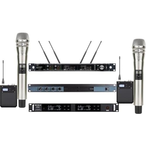 Original MiCWL AD4D True Diversity UR24D AD2 Handheld Wireless DJ Karaoke Microphone 6400W Power Amplifier Stage Performance