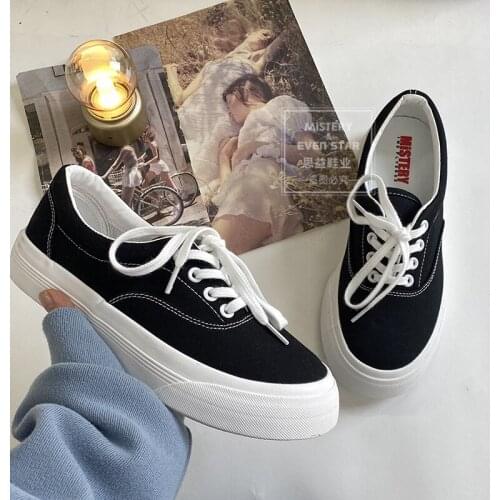 Thick-soled canvas shoes women increase student leisure shoes 2021 spring new Korean version of ins big head shoes