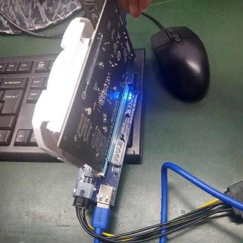 PCIe PCI-E 1X Powered Riser Adapter Card with 60cm USB 3.0 Ver 006C Extension Cable UY8