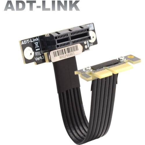 PCIE X1 Riser Cable Dual 90 Degree PCIe 4.0 x1 To x1 Extension Cable 16Gbps High Speed PCI Express 1x Riser Card Ribbon Extender