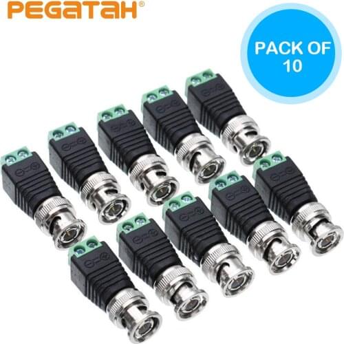 10PCS BNC Connectors for AHD Camera CVI Camera TVI Camera CCTV Camera Coaxial/Cat5/Cat6 Cables
