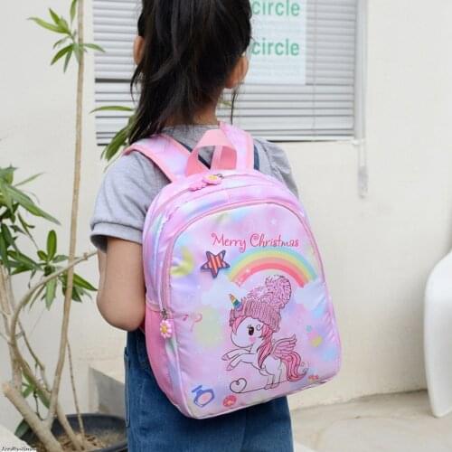 Girl School Bags Child Pink Purple Printing Backpack Kindergarten Cute Girls Childrens Schoolbag Waterproof Kids Dropshipping