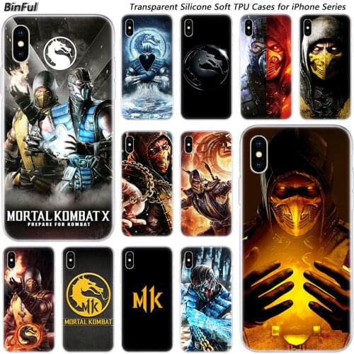 Hot Mortal Kombat Soft Silicone Fashion Transparent Case for Apple iPhone 11 Pro XS MAX XR X 7 8 Plus 6 6s Plus 5 5C 5S SE Cover