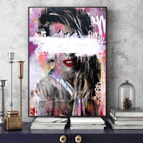 Modern Art Beauty Girl Fashion Graffiti Cover Posters And Prints Model Picture Abstract Wall Art Canvas Painting For Living Room