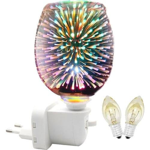 3D Glass Electric Wax Burner Plug In Metal Oil Burner Wax Melt Burner Candle Warmer Aroma Diffuser Lamp