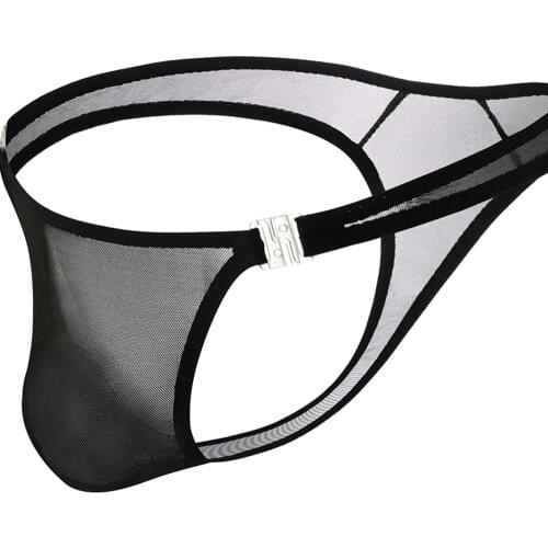 High-Quality Man Briefs Breathable Comfy Bikini Ultra-Thin Bulge Pouch Underwear Tulle Low-rise Briefs