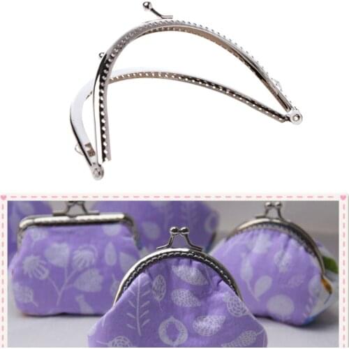 1PC Metal Frame Kiss Clasp Arch DIY Craft For Purse Bag Silver Tone 15cm