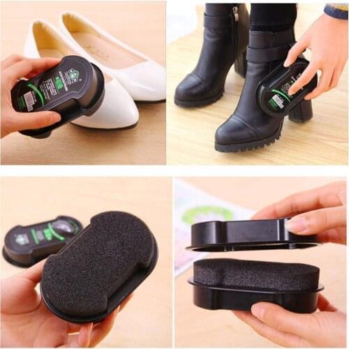 1pcs Multifunctional Double-Faced Shoe Polish Colorless Light Shoes Rub Leather Care Oil Sponge Shoe Wax Black Shoes Brush