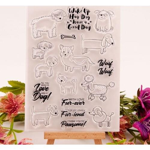 11x15 Sheepdog Sheep Transparent Clear Silicone Stamp/Seal for DIY scrapbooking/photo album Decorative card making
