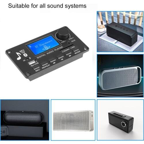 12V Handsfree Bluetooth 5.0 MP3 WMA WAV Decoder Board Folder Display Wireless Music Audio Modul USB TF FM Car Radio Kit