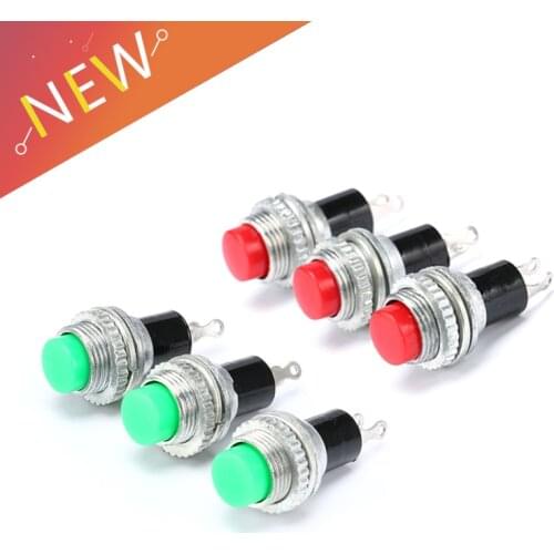 2Pcs/lot self-reset Push Button Switch 10mm Self Return Momentary Push Button Switch 0.5A 250VAC Remote Control Push Switch
