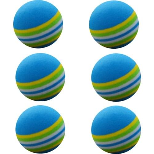 50pcs/bag EVA Foam Golf Balls Hot new Yellow/Red/Blue Rainbow Sponge Indoor golf Practice ball Training Aid