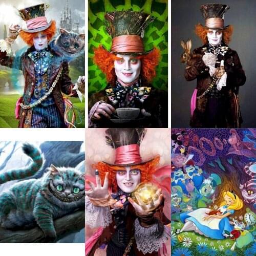 Full Square Drill 5D DIY Diamond Painting Disney Alice in Wonderland Diamond Embroidery Cross Stitch Mosaic Home Decor Gift