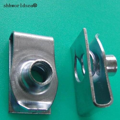 Shhworldsea 100 Pcs/Lot auto nut bolts U zinc plating-blue for U iron clip for GM#11503714 11503716