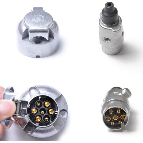 Car connector 12V 7 pin aluminum alloy PLUG & SOCKET Trailer Car Caravan horsebox Wiring Lights Tow 12v METAL 12N