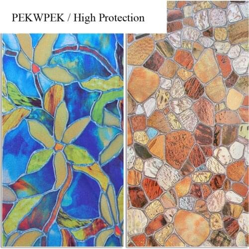 No Glue ElectroStatic European Glass Film Bathroom Stickers Window Grill Stickers For Bathroom High Protection Decor 40-90CM