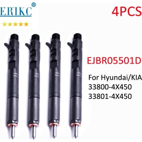4PCS EJBR05501D Common Rail Fuel Injector Nozzle R05501D Sprayer Injection 33800-4X450 33801-4X450 For KIA BONGO III Diesel
